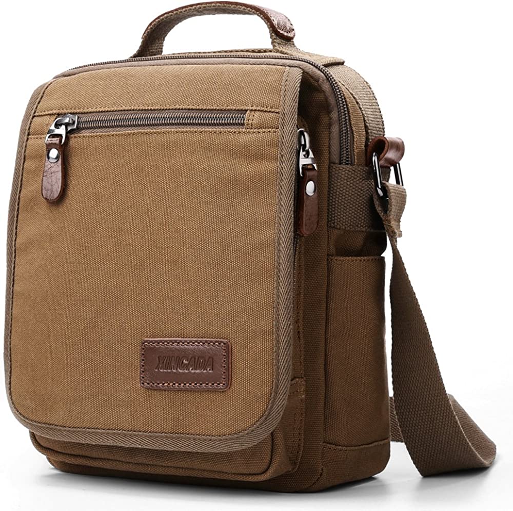 XINCADA Mens Bag Messenger Bag Canvas Shoulder Bags Travel Bag Man Purse Crossbody Bags for Work Business - Image 1